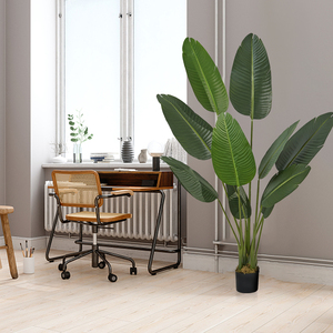 Lifelike Artificial Strelitzia Plant Easy Assemble Banana Leaf Tree with Removable Leaves Home Office Patio Garden Decor - Product Image 2