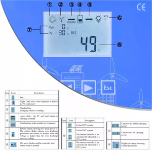 Controlador de Viento de 500W-5000W con Pantalla LCD y Sistema de Frenado Automático, Controlador MPPT para Generación de Energía Fuera de la Red El-cr Wind - Product Image 6