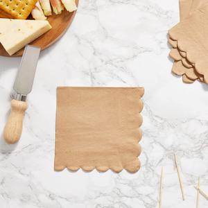 Serviettes en papier jetables pour restaurant, 10x10 pouces, 2 plis, kraft brun, 18 g/m², en pâte de bois, format carré, style sac, 4 plis, pour fêtes - Product Image 3