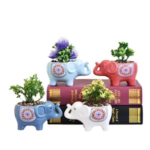 Nieuwe Outdoor Cross-Border Tuinieren Creatieve Sappige Bloempot Olifant Keramische Bloempot Desktop Pot Decoratie