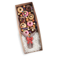 Boîte à bouquet de donuts avec logo personnalisé en gros boîte-cadeau d'emballage de fleurs à arrangement rectangulaire pour l'anniversaire d'une mère