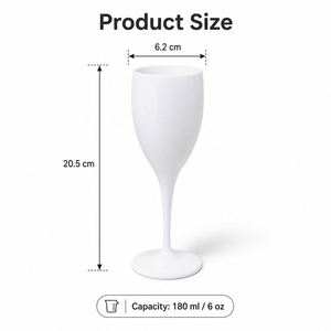 Custom Logo 6oz 180ml Unbreakable <b>Plastic</b> Wine <b>Glasses</b> Colored Reusable Champagne Flutes Goblet for Party Wedding Bar - Product Image 3