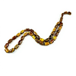 Pulsera Tasbih Islámica de Resina Marrón, 33 Cuentas Cilíndricas de 7 x 11 mm, Misbaha, Cuentas de Oración para Prácticas Musulmanas, EXCELENTE - Product Image 4