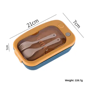 Thiết Kế Mới Hình Chữ Nhật Rơm Lúa Mì Ăn Trưa Hộp Hình Chữ Nhật Kín Xách Tay Đơn Giản <span class=keywords><strong>Bento</strong></span> Hộp Bao Phủ Thực Phẩm Container - Product Image 6