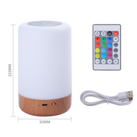 Lampe de nuit LED RGB colorée à intensité variable, contrôle tactile créatif, moderne, fonctionnant sur piles, lumière blanche chaude