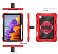 Étui robuste pour tablette avec protection à 360° °   Support rotatif antichoc hybride avec sangle de main et bandoulière B2B pour Samsung Tab S11
