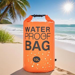 Sac étanche en PVC pour l'extérieur, sac à dos de rangement de grande capacité de 10l pour la plage et le camping - Product Image 3