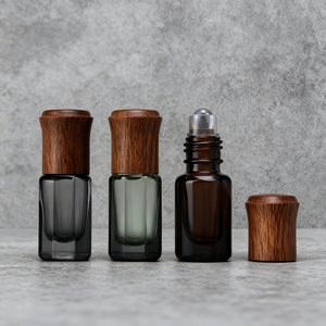 Custom 6ml Walnut Roller for Ball <b>Bottle</b> Silver Vein Spot Bamboo Wood Essential Oil <b>Perfume</b> Beech Glass <b>Bottle</b> Screw Cap - Product Image 5
