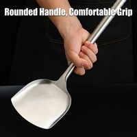 Louche à soupe et spatule de cuisine en acier inoxydable SUS304 de qualité alimentaire avec manche extra long, outils professionnels pour chefs de cuisine commerciale et restaurants