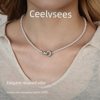 Collier ras de cou en imitation de cristal de Vénus, perle blanche, fait à la main, fermoir scintillant de couleur feu, bijoux de luxe pour femmes, pour mariage