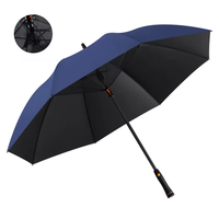 Nouveau parapluie de golf grand format 27 pouces à barre droite et 8 baleines, personnalisable avec logo, protection solaire extérieure, avec design de ventilateur, idéal comme cadeau
