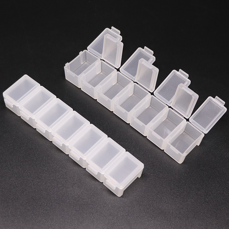 OEM-органайзер, пустая упаковка, контейнер для таблеток в капсулах, съемный пластиковый контейнер для таблеток с 6 отделениями на 7 дней