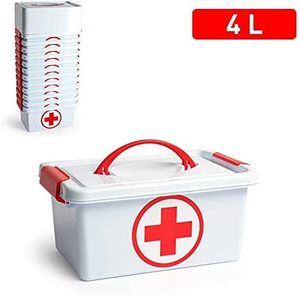 <span class=keywords><strong>Acan</strong></span> Tradineur PP Caja de medicina sostenible Mango Blanco 29x18,5x13cm Capacidad 4 litros Tapa de pecho Organización Productos sanitarios - Product Image 3