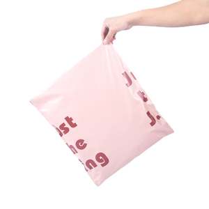 Échantillon gratuit Sac d'emballage postal rose avec logo personnalisé Durable et résistant Sac d'expédition express en plastique auto-scellant - Product Image 2