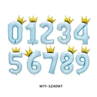 Vente en gros de ballons en feuille d'aluminium de 40 pouces pour la décoration de fêtes, jouets pour enfants, ballons numérotés pour mariage, ballon bleu
