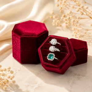 Hot Selling Hexagon Velvet <b>Ring</b> <b>Box</b> for Wedding Engagement Jewelry Gift Packaging Wholesale Custom Jewelry <b>Box</b> - Product Image 6