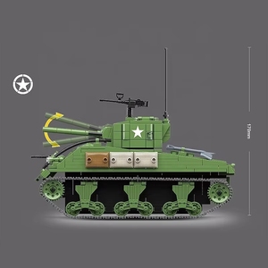 100081 726 pièces <span class=keywords><strong>Char</strong></span> <span class=keywords><strong>Sherman</strong></span> M4A1 Soldat Américain Arme Modèle Classique Blocs de Construction Briques Jouets pour Enfants - Product Image 3