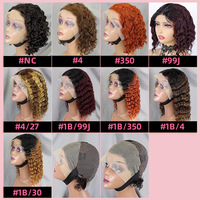 Extensiones de Cabello Indio Virgen HD 13x4 Sin Pegamento, Corto Ondulado en Capas, Corte Recto a los Hombros, Densidad 200%, Tejido a Mano