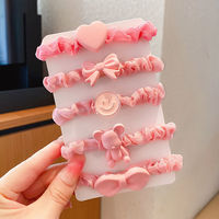 5PCS Flower Cute Kids Scrunchy Haar gummis Seil Set Star Kinder Mädchen Zubehör Elastisches Haar Gummibänder für Frauen