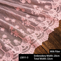 Garniture de Dentelle Personnalisée Luxueuse en Jacquard, Maille, Coton et Tulle Textile, Ruban de Dentelle Brodé de Fleurs Roses pour Robe de Mariée