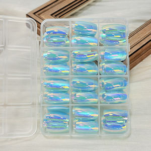 144 <span class=keywords><strong>faux</strong></span> ongles à presser, bleu chrome miroir, bleu <span class=keywords><strong>Saint</strong></span>-<span class=keywords><strong>Valentin</strong></span>, courts, carrés, en acrylique, pour nail art - Product Image 6