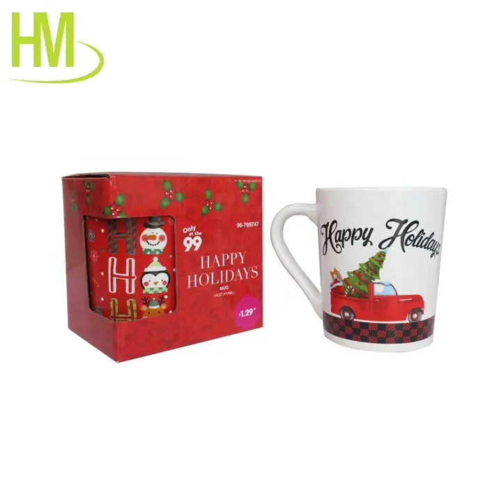gift set in color box ceramic coffee mug for Christmas