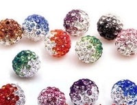 Perles en plastique acrylique DIY 12 mm 14 mm, perles en argile polymère, strass, perles entièrement serties de diamants, perles en vrac, couleurs mélangées, pour kit de fabrication de bijoux