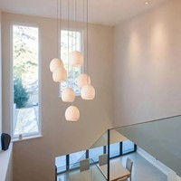 Lustres ronds en albâtre, lampes suspendues de luxe pour villas, lampes suspendues en marbre