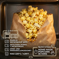 Sacs de cuisson en papier sulfurisé pour pop-corn au micro-ondes, sacs en papier antiadhésifs hermétiques pour rôtir, cuire à la vapeur et cuire au four, sans PFAS