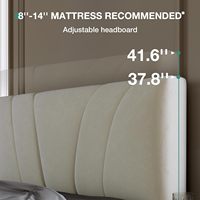 Cadre de lit moderne réglable et confortable, tête de lit rembourrée en velours, cadre en métal, lattes en MDF, design durable et écologique, sans sommier