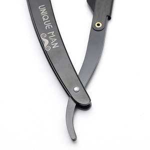 Wholesale <strong>Custom</strong> OEM logo Black <strong>Handle</strong> Barber Beard Shaving <strong>razor</strong> Straight <strong>razor</strong> - Product Image 2