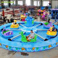 Manège aquatique interactif en fibre de verre pour enfants, thème bateau à la dérive, pour intérieur/extérieur, attractions de fête foraine, centre commercial