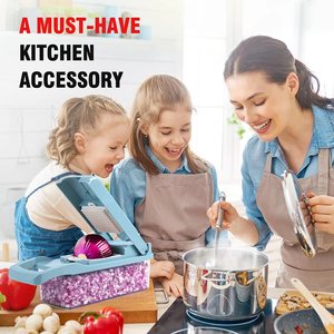 Accessoires de <span class=keywords><strong>cuisine</strong></span> : <span class=keywords><strong>Mandoline</strong></span> manuelle 16-en-1 pour pommes de terre, coupe-oignon, hachoir à légumes multifonctionnel, trancheuse à légumes - Product Image 6