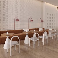 Combinaison table et chaise de restaurant, design léger et luxueux, matériau PU, forme multifonctionnelle, mobilier commercial pour restaurant