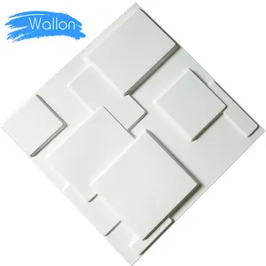 무료 배송 장식 3D 벽 패널 플라스틱 벽, 화이트, 19.69 "x 19.69", 500x500MM,12 개/상자