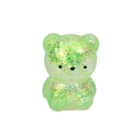 Jouet compressible en gel pailleté en forme d'animal, jouet à rebond lent en maltose, paillettes dorées transparentes.