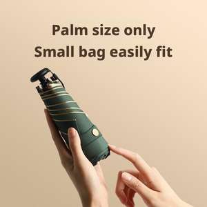 <span class=keywords><strong>Parapluie</strong></span> manuel de poche <span class=keywords><strong>mini</strong></span> pliable cinq fois pour femme, léger et portable, anti-UV, zéro transmission, doré, format crayon, pour voyage - Product Image 2