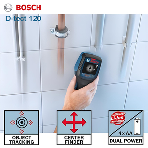 Escáner de Pared Multifunción BOSCH D-tect 120 |   Detector Profesional para Localizar Metal, Tuberías de Plástico, Cables Eléctricos y Varillas de Refuerzo - Product Image 6