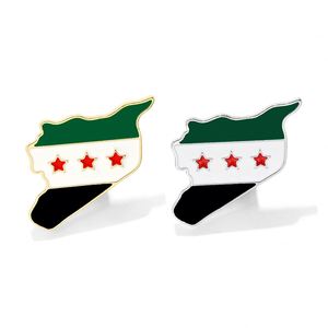 Creative Syrian Flag Brooch New Design Metal Enamel Badge Clothing Accessories Syrian <b>Map</b> Pin Badge Commemorative Gift - Product Image 1
