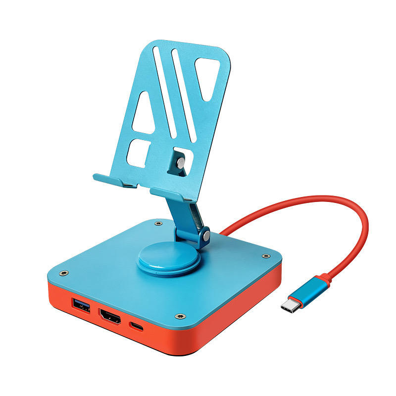 For Switch 2 Portable 3-in-1 Adjustable Hub Stand 100W PD Charging 4K 60Hz HDTV USB Adapter for Nintendo Game Accessories