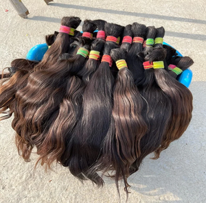 Extensión de cabello Remy virgen indio sin procesar Trama de cabello humano crudo dibujado solo para máquina de trenzas Trenzado Doble - Product Image 2