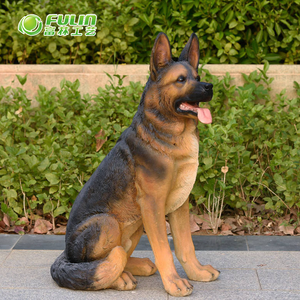 Patung Anjing German Shepherd Ukuran Asli dari Resin untuk Dekorasi Taman dan Lanskap Luar Ruangan - Product Image 2