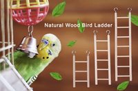 Escalera de madera para jaula de pájaros, juguete de escalera para loros, escalera colgante para mascotas, hámster