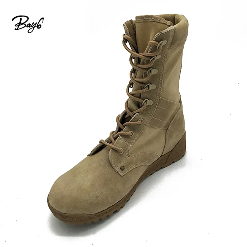 Khaki Canvas And Suede Leather Male Desert Boots