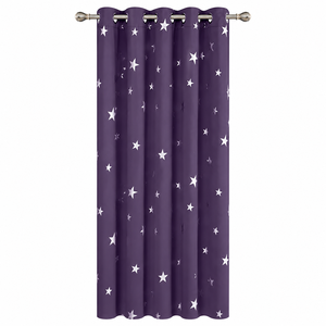 <span class=keywords><strong>Tende</strong></span> Oscuranti Moderne Deconovo Silver Star con Stampa in Lamina, Fonoassorbenti, per Camera da Letto, Cameretta, Soggiorno, 2 Pannelli 42x84 Pollici, Colore Royal - Product Image 3