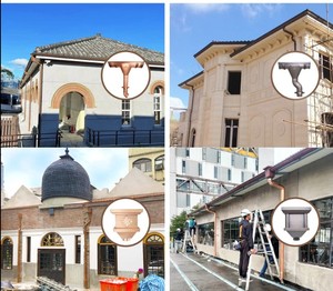 Tùy Chỉnh Thép Không Gỉ Mưa Máng Xối Ống Hot Stylev Kme Liền Mạch Mái Máng Xối Hệ Thống Cổ Điển Đồng Xiên Tee Phụ Kiện - Product Image 2