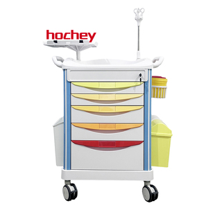 Chariot médical en ABS <span class=keywords><strong>de</strong></span> gros pour hôpital Hochey avec tiroir, roues universelles silencieuses, chariot <span class=keywords><strong>de</strong></span> secours pour hôpital - Product Image 1