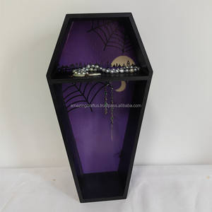 Estante de ataúd decoración gótica grande para el hogar para exhibición o almacenamiento Hardware incluido decoración espeluznante para mesa o colgante de pared - Product Image 6