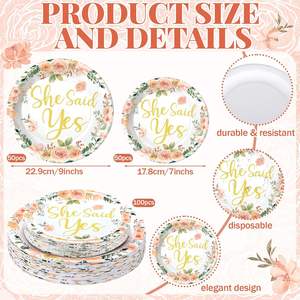 Pack d'assiettes en papier d'élimination pouces CMJN 9 décorations de fête à thème vacances de mariage - Product Image 4