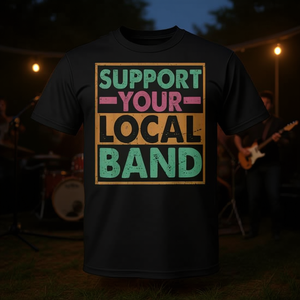 Supporta la tua band musicale locale T-shirt unisex per adulti taglia media - Product Image 3